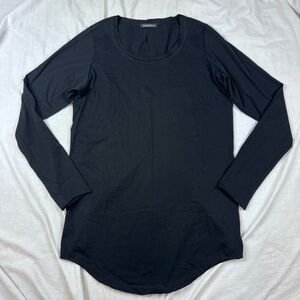 Rundholz Long Sleeve Cotton Tunic Raw Hem Top XL Black Label